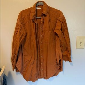 Free People Burnt Orange Oversized Button Down
